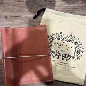 Foxy Fix Pink Leather personal wide rings planner cover